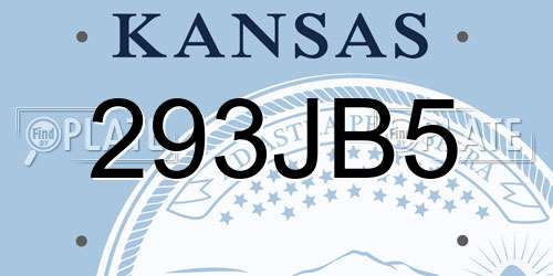 293JB5 Kansas License Plate