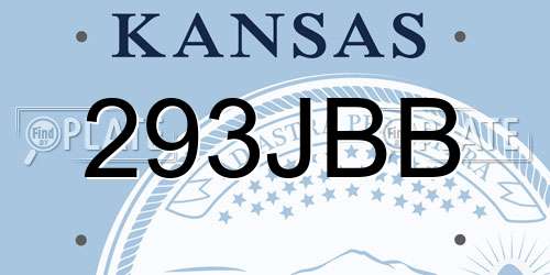 293JBB Kansas License Plate