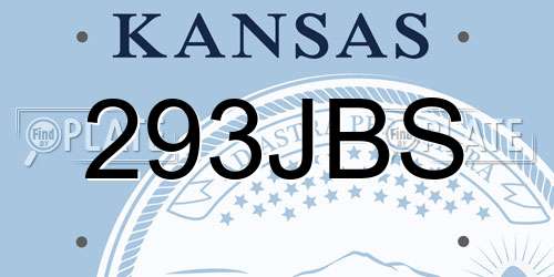 293JBS Kansas License Plate