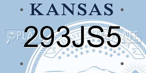 293JS5 Kansas License Plate