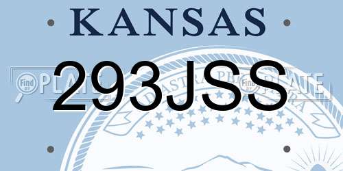 293JSS Kansas License Plate