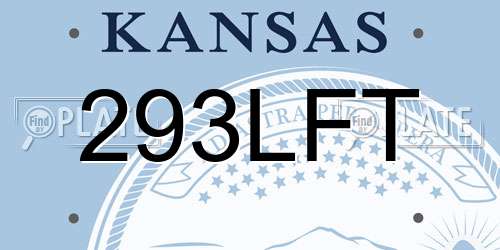 293LFT Kansas License Plate