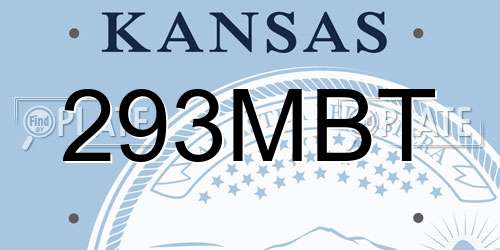 293MBT Kansas License Plate