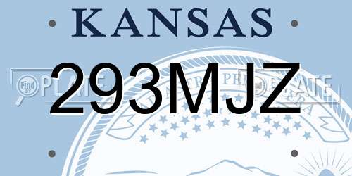 293MJZ Kansas License Plate
