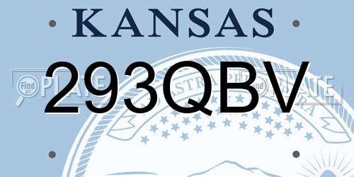 293QBV Kansas License Plate