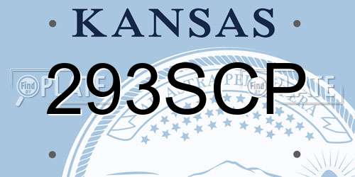 293SCP Kansas License Plate