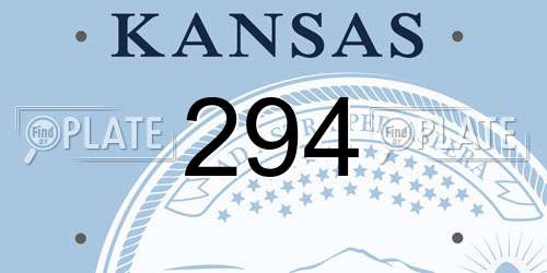 294 Kansas License Plate