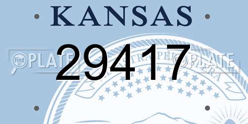 29417 Kansas License Plate