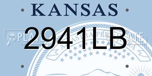 2941LB Kansas License Plate