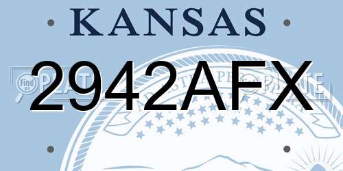 2942AFX Kansas License Plate