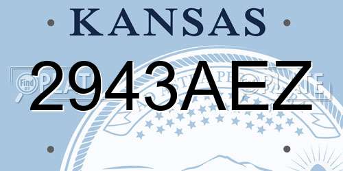 2943AEZ Kansas License Plate