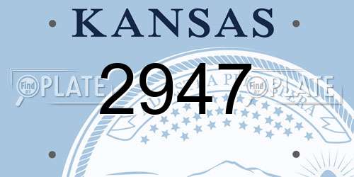 2947 Kansas License Plate