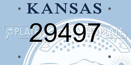 29497 Kansas License Plate
