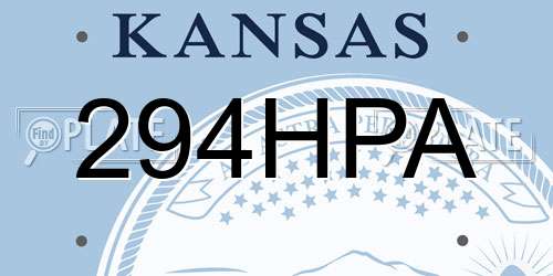 294HPA Kansas License Plate