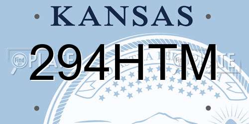 294HTM Kansas License Plate
