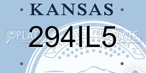 294IL5 Kansas License Plate