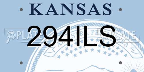 294ILS Kansas License Plate