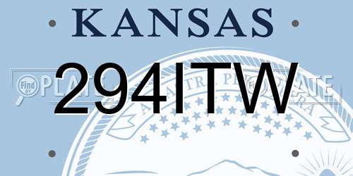 294ITW Kansas License Plate