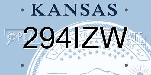 294IZW Kansas License Plate
