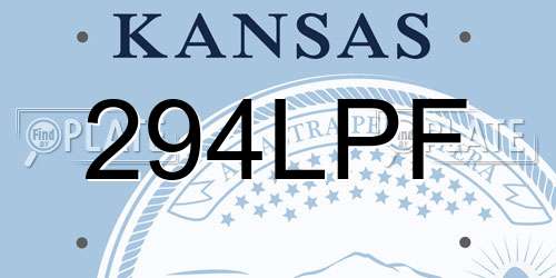 294LPF Kansas License Plate