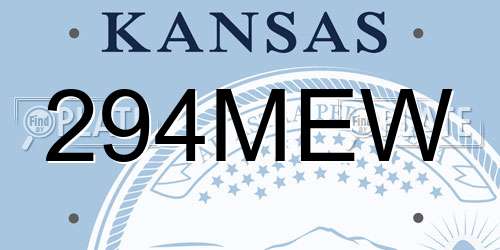 294MEW Kansas License Plate