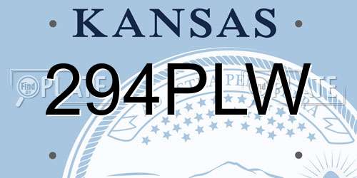 294PLW Kansas License Plate