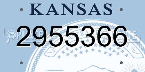 2955366 Kansas License Plate