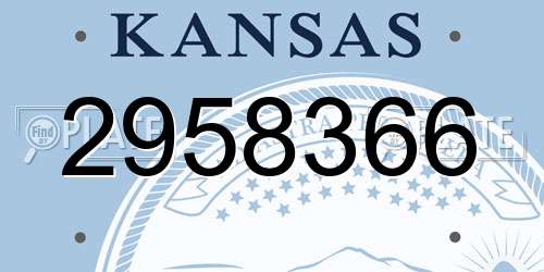 2958366 Kansas License Plate