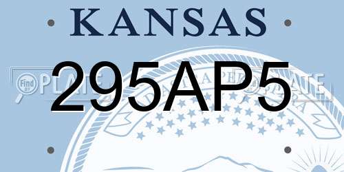 295AP5 Kansas License Plate