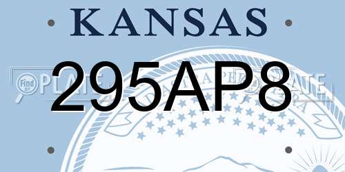 295AP8 Kansas License Plate