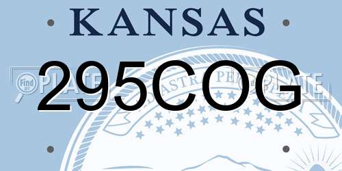 295COG Kansas License Plate