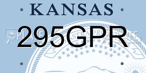 295GPR Kansas License Plate