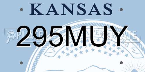 295MUY Kansas License Plate