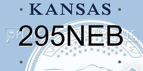 295NEB Kansas License Plate