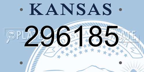 296185 Kansas License Plate