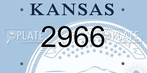 2966 Kansas License Plate