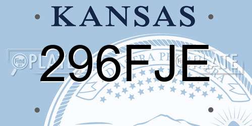 296FJE Kansas License Plate