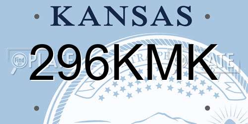 296KMK Kansas License Plate