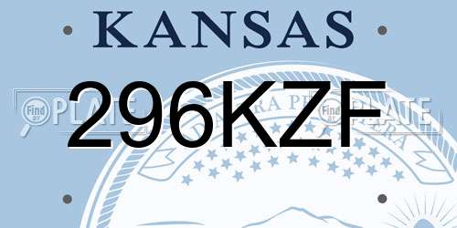 296KZF Kansas License Plate