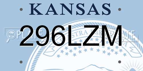 296LZM Kansas License Plate