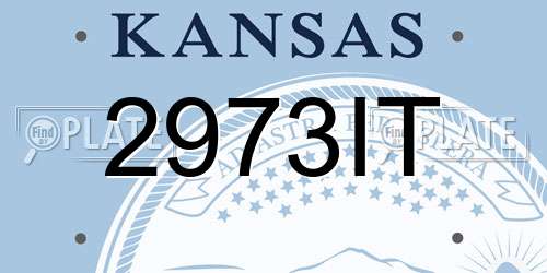 2973IT Kansas License Plate