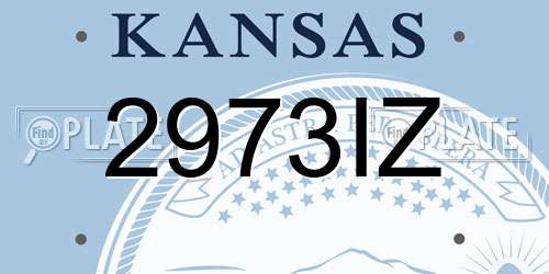 2973IZ Kansas License Plate