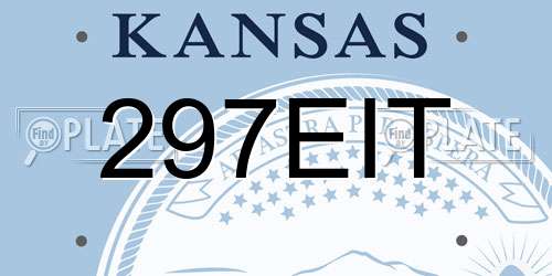 297EIT Kansas License Plate