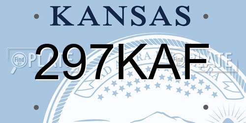 297KAF Kansas License Plate