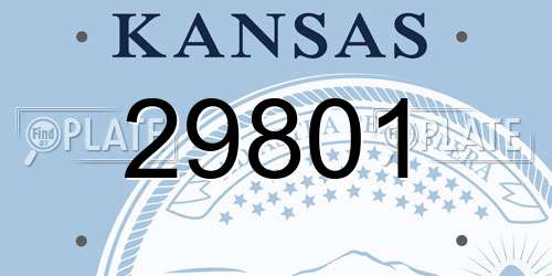 29801 Kansas License Plate
