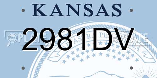 2981DV Kansas License Plate