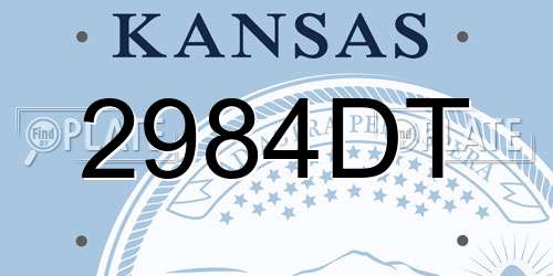 2984DT Kansas License Plate