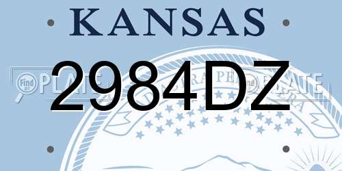 2984DZ Kansas License Plate