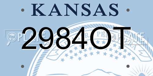 2984OT Kansas License Plate