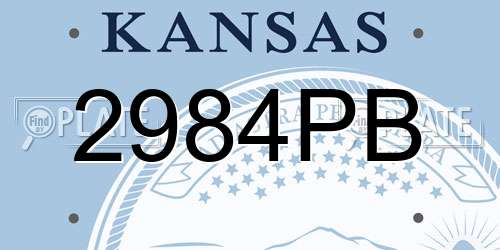2984PB Kansas License Plate